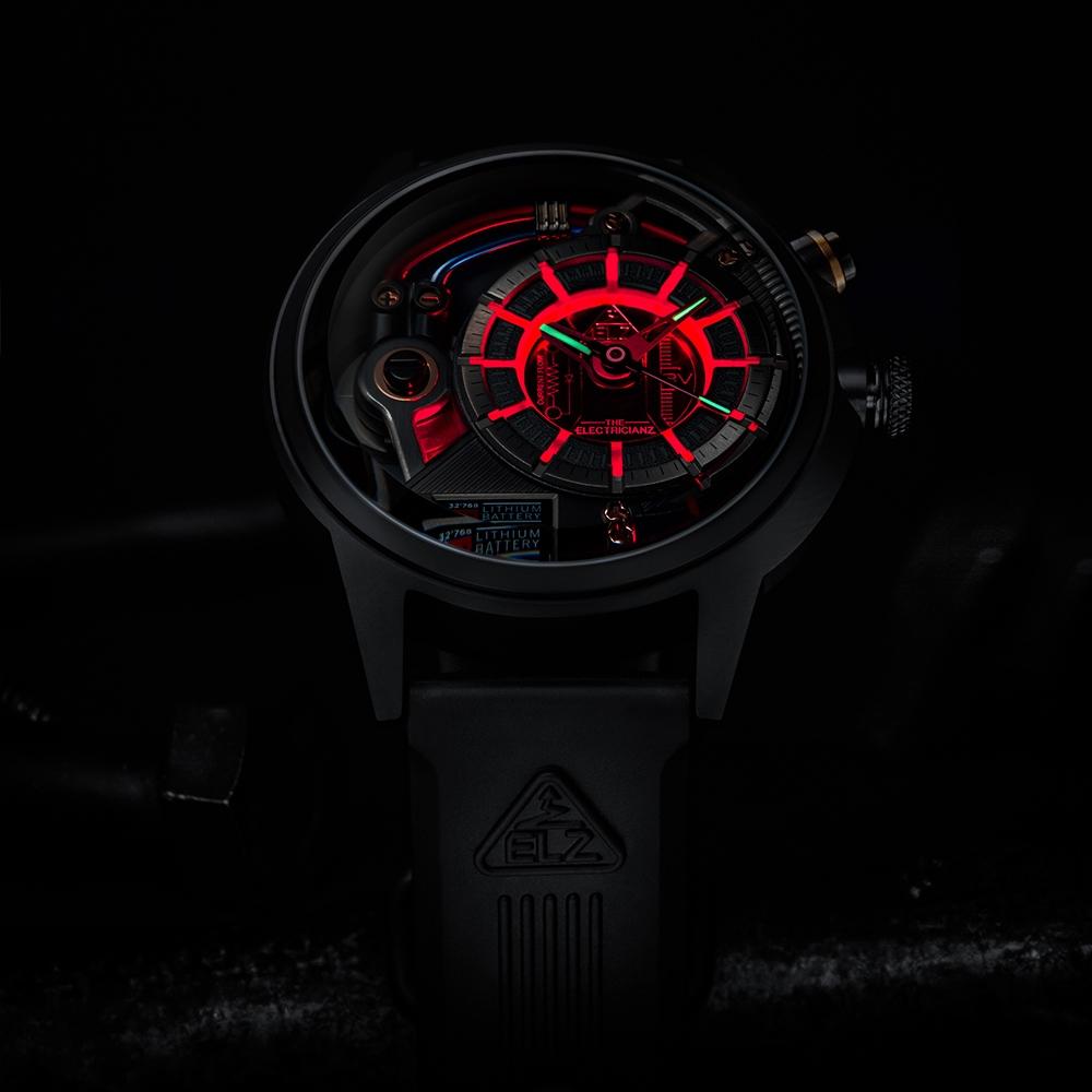THE ELECTRICIANZ Steel Dark Z 45mm 獨家電路發光手錶-ZZ-A3C/05-CRD-細節圖5