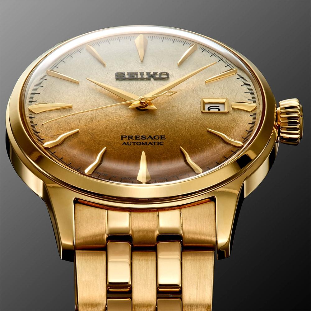 SEIKO 精工 Presage 金色啤酒雞尾酒 調酒機械錶 -40.5mm (SRPK46J1/4R35-01T0Q)-細節圖4