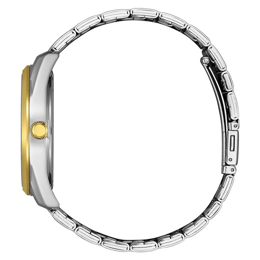 CITIZEN 星辰 簡約三針大鏡面金色石英腕錶 BI1036-57A 附提袋-細節圖2