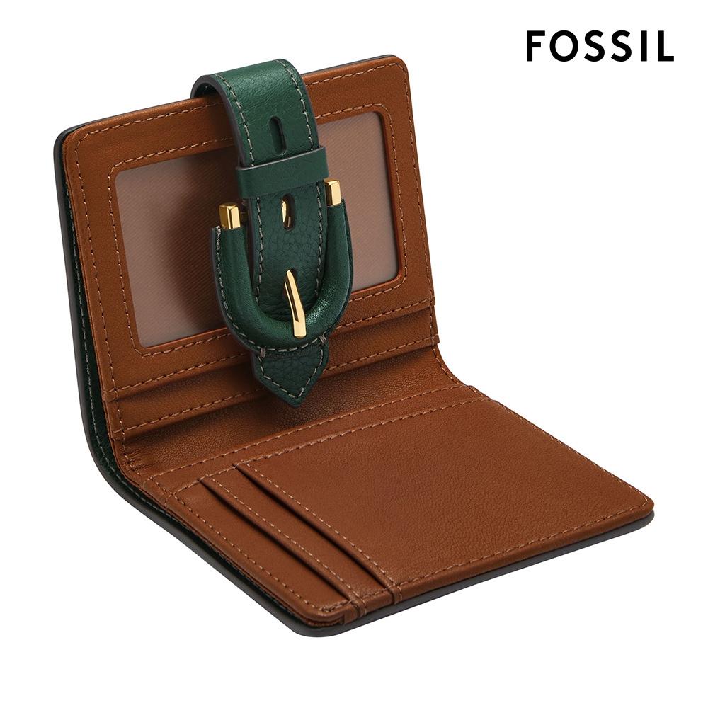 FOSSIL Harwell 真皮x麂皮馬鞍扣短夾SL10062301-細節圖3