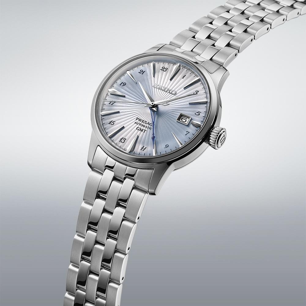 SEIKO 精工 PRESAGE 調酒師 雞尾酒GMT兩地時間機械錶SSK037J1/4R34-00J0B-細節圖2