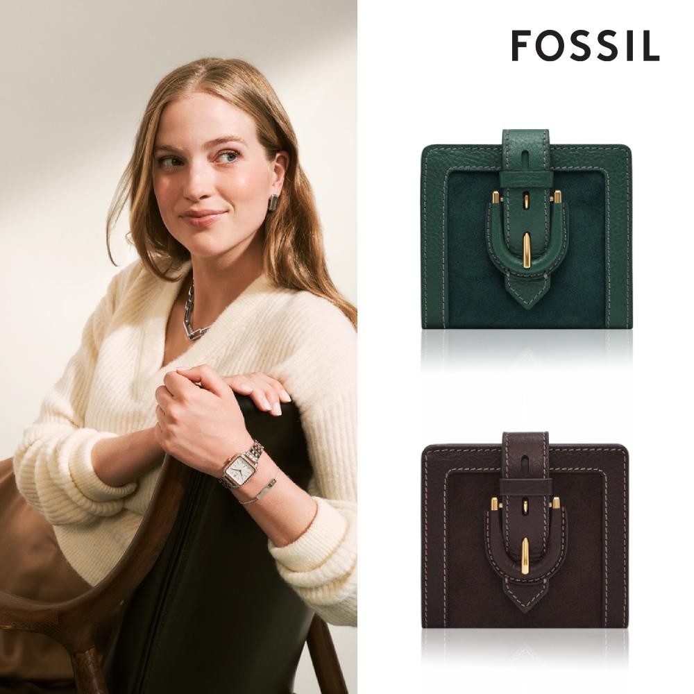 FOSSIL Harwell 真皮x麂皮馬鞍扣短夾SL10062203-細節圖6