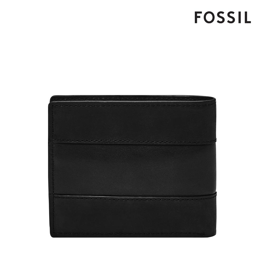 FOSSIL Anderson 波浪造型真皮零錢袋短夾-黑色 ML4579001 (禮盒組附鐵盒)-細節圖4