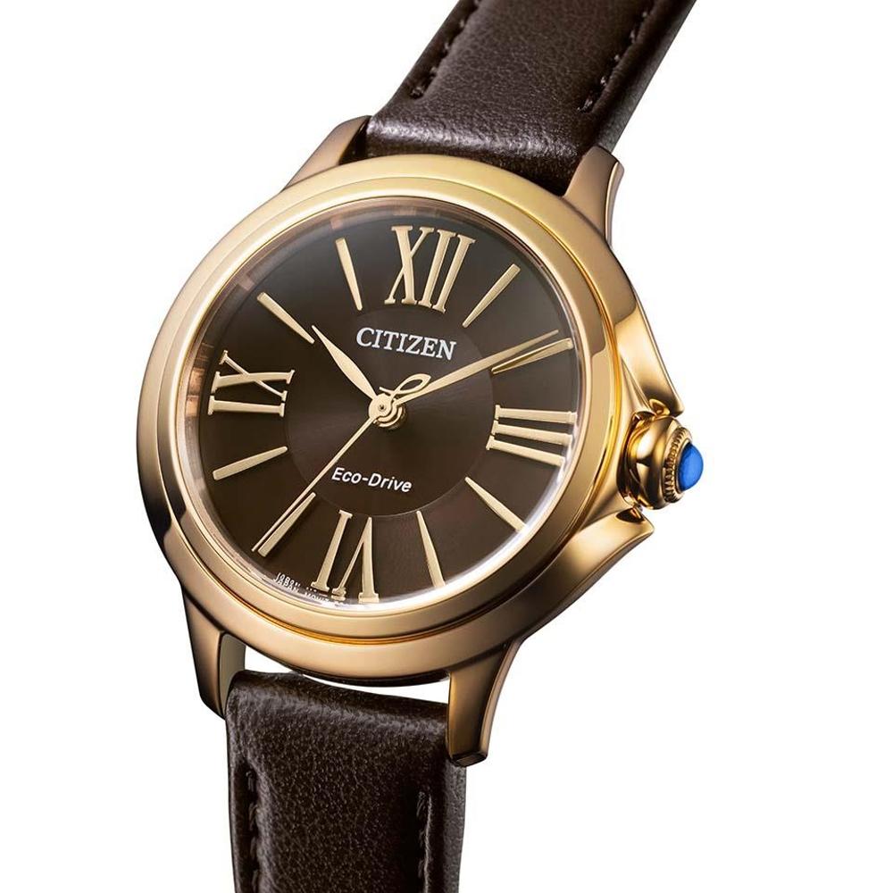 CITIZEN L系列咖啡色面盤玫瑰金光動能手錶 EM1163-09X 禮物 附提袋-細節圖4