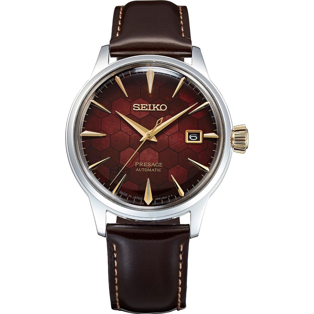 SEIKO 精工 Presage 石榴蜂蜜 台灣70週年調酒機械錶40.5mm(SRPL21J1/4R35-01T0R)-細節圖2