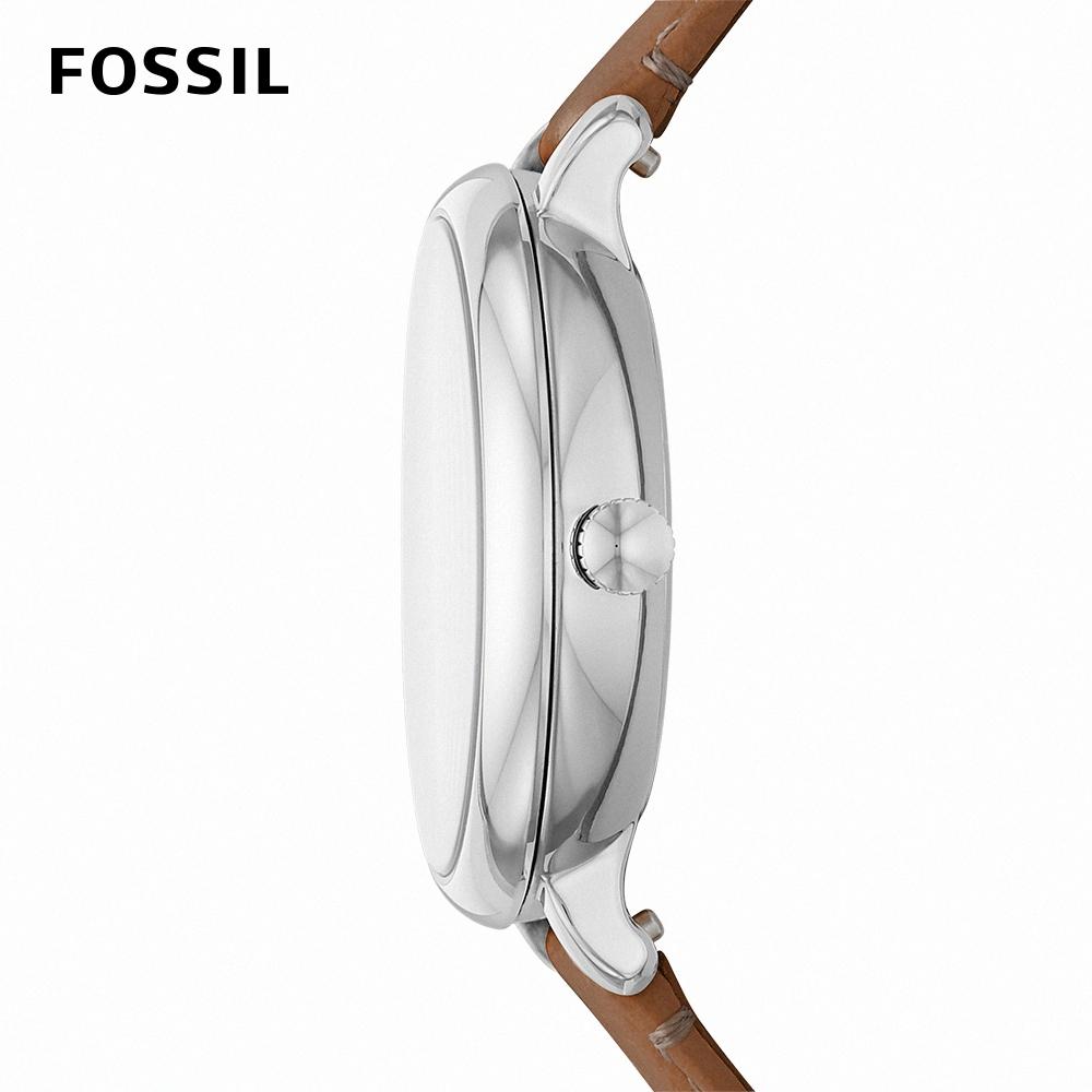 FOSSIL Jacqueline 雙圈經典簡約女錶 咖啡色真皮錶帶 36MM ES5090-細節圖2