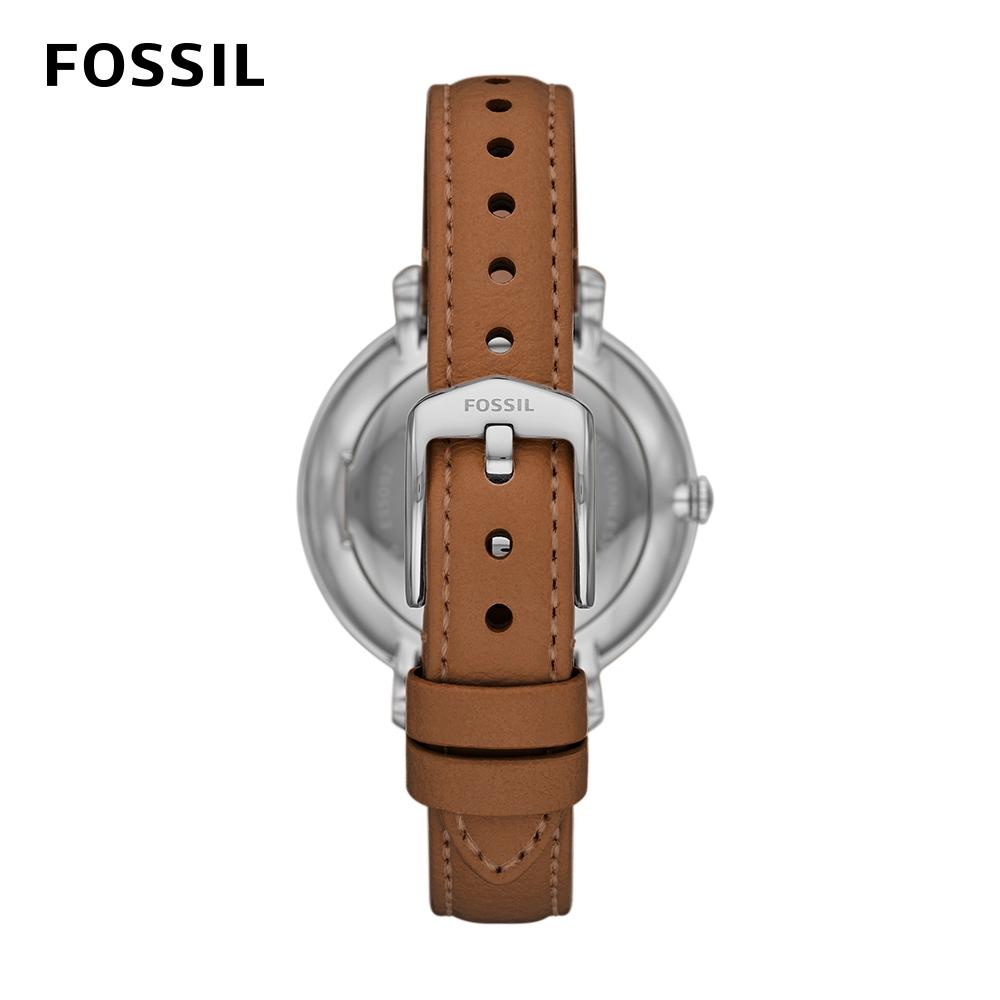 FOSSIL Jacqueline 雙圈經典簡約女錶 咖啡色真皮錶帶 36MM ES5090-細節圖3