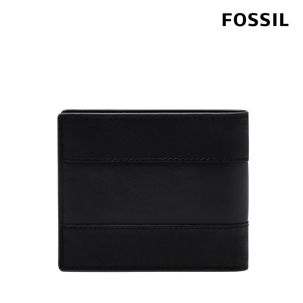 FOSSIL Everett 真皮證件格經典皮夾-黑色 ML4397001 (禮盒組附鐵盒)-細節圖3