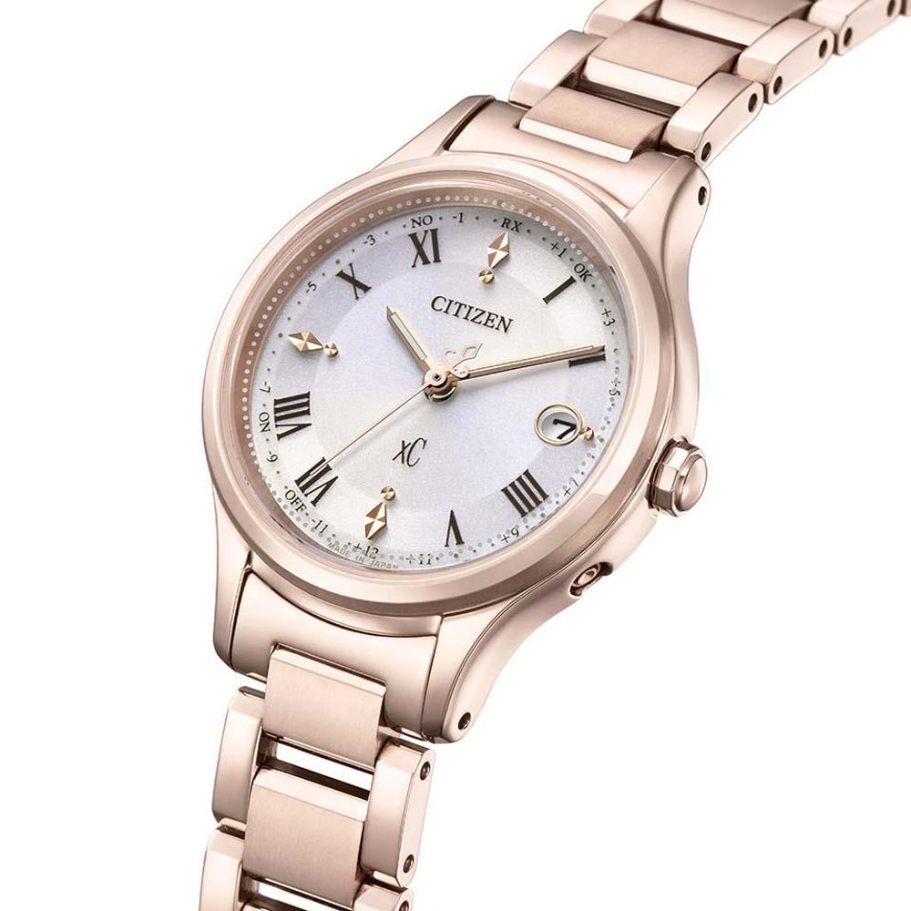 CITIZEN 星辰錶 XC系列Sakura pink櫻花粉紅金鈦金屬電波手錶 女錶 ES9497-96A 附提袋-細節圖4