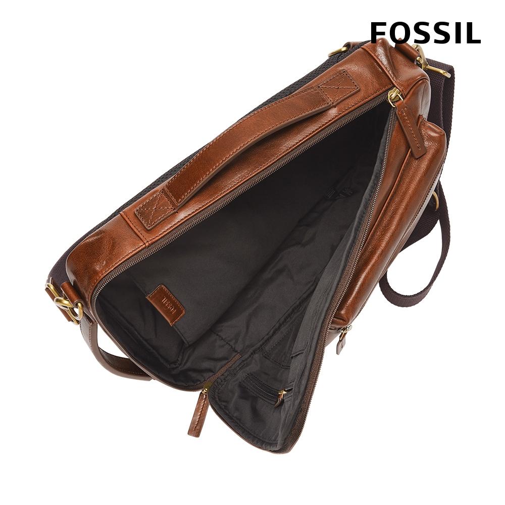 FOSSIL Buckner 行動族真皮電腦包-咖啡色 MBG9598222-細節圖2