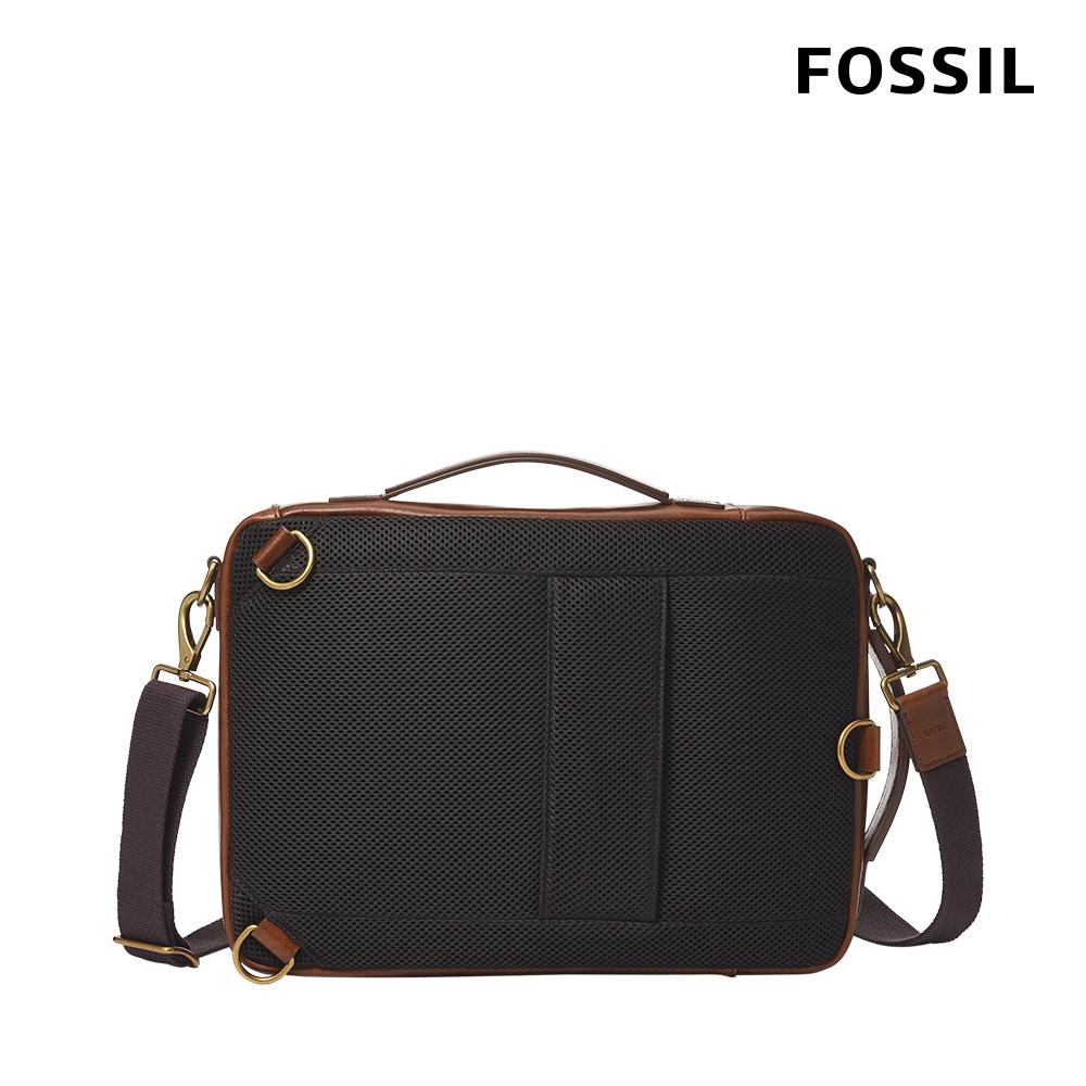 FOSSIL Buckner 行動族真皮電腦包-咖啡色 MBG9598222-細節圖3