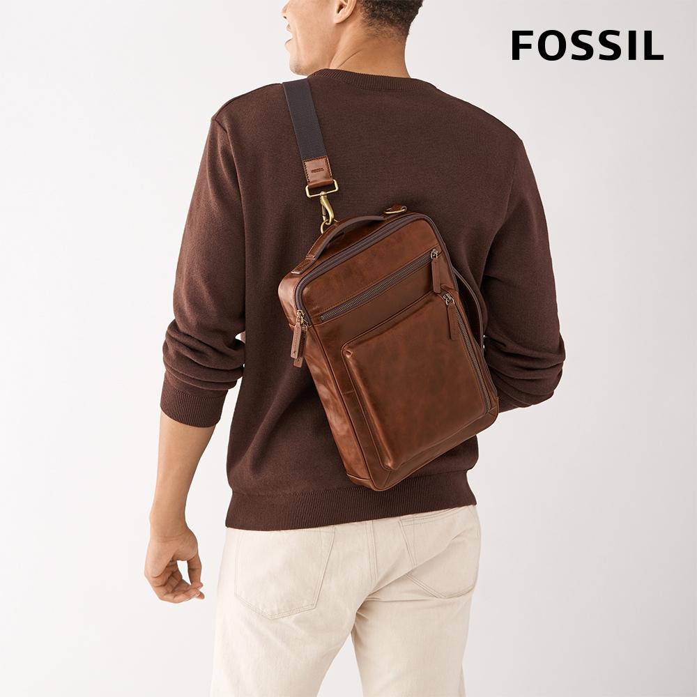 FOSSIL Buckner 行動族真皮電腦包-咖啡色 MBG9598222-細節圖6