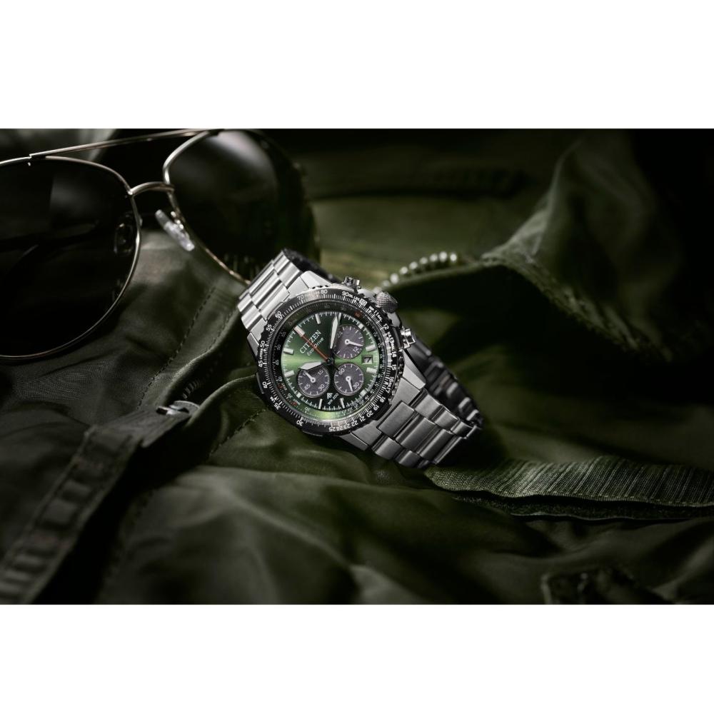 CITIZEN 星辰 Promaster系列飛行綠色光動能腕錶CA4664-60W 附提袋-細節圖9