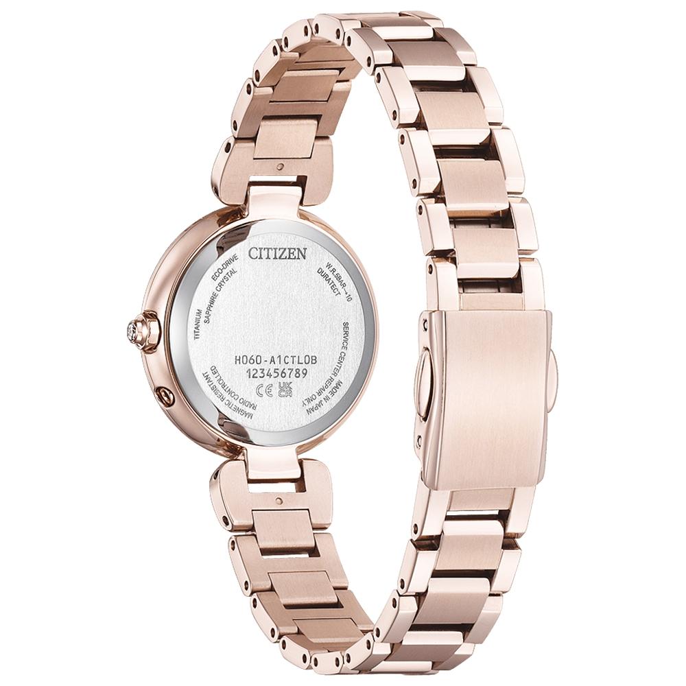 CITIZEN 星辰錶 XC系列Sakura pink櫻花粉紅金鈦金屬電波手錶 女錶 ES9467-71Y 附提袋-細節圖3