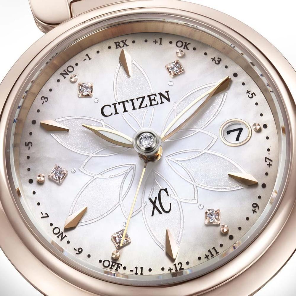 CITIZEN 星辰錶 XC系列Sakura pink櫻花粉紅金鈦金屬電波手錶 女錶 ES9467-71Y 附提袋-細節圖5