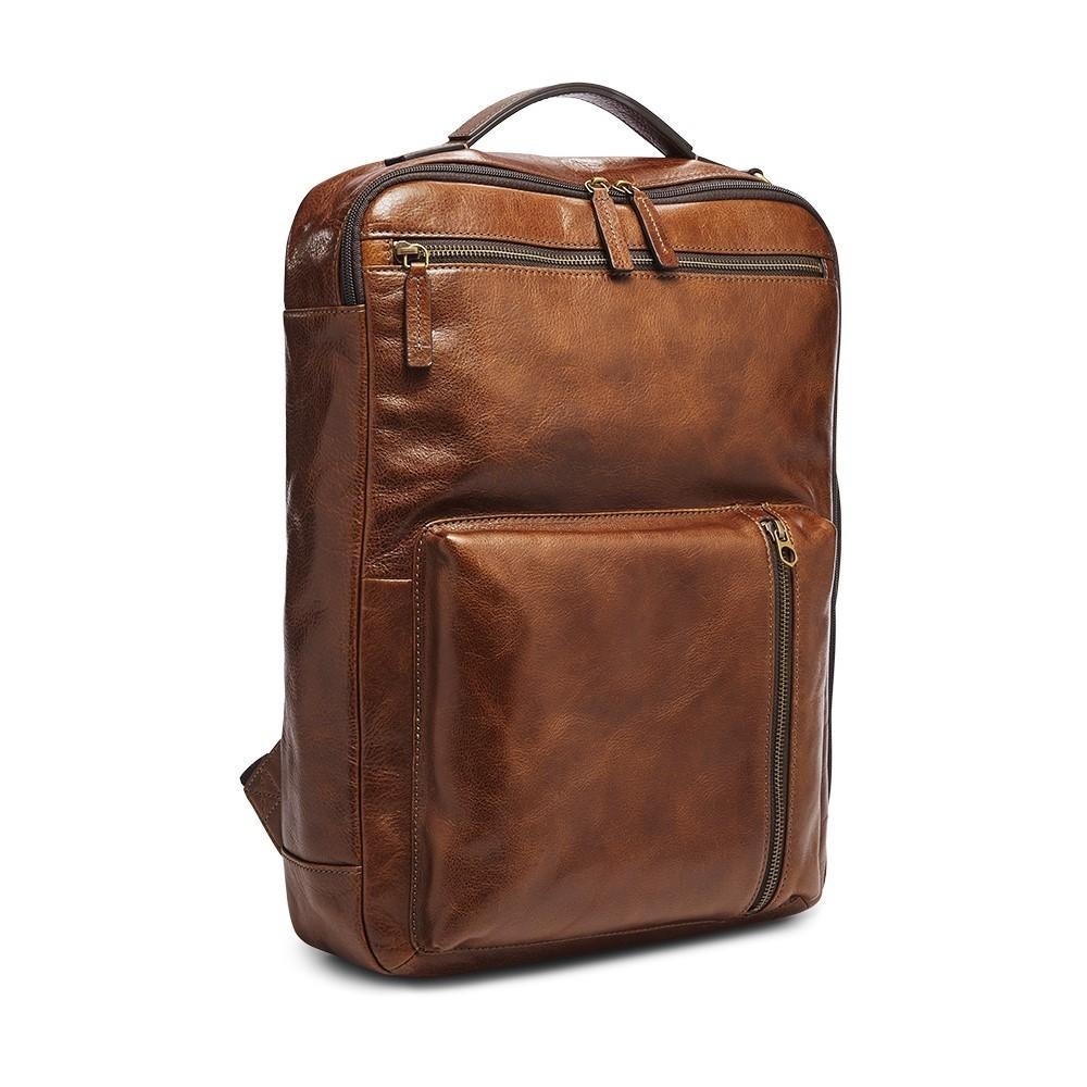 FOSSIL BUCKNER 三用真皮電腦後背包-棕色 MBG9461222-細節圖3