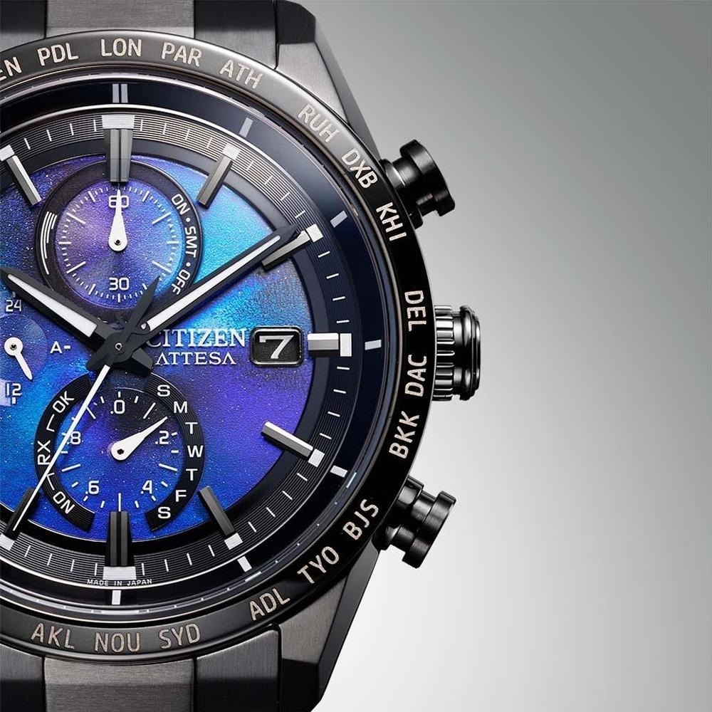 CITIZEN 星辰 100週年限量宇宙幻彩 鈦金屬光動能電波手錶 AT8285-68Z-細節圖4