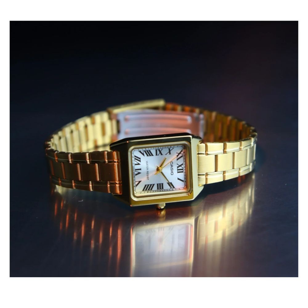 CASIO 卡西歐 LTP-V007G-9B 韓風潮流 金色小方錶(精緻輕巧 錶徑約2.2公分)-細節圖3