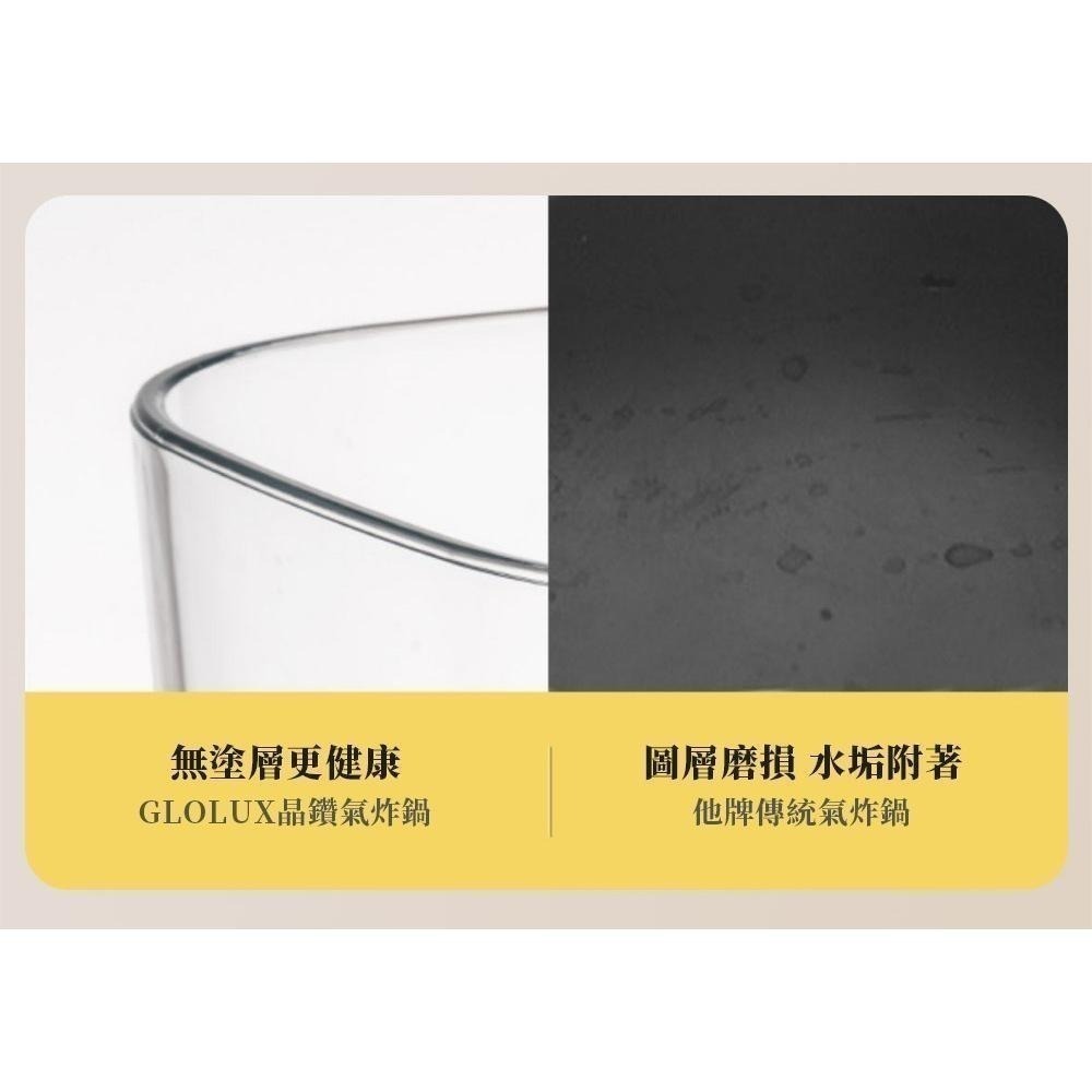 【Glolux】小白金3.5L晶鑽氣炸鍋  玻璃氣炸鍋-細節圖8