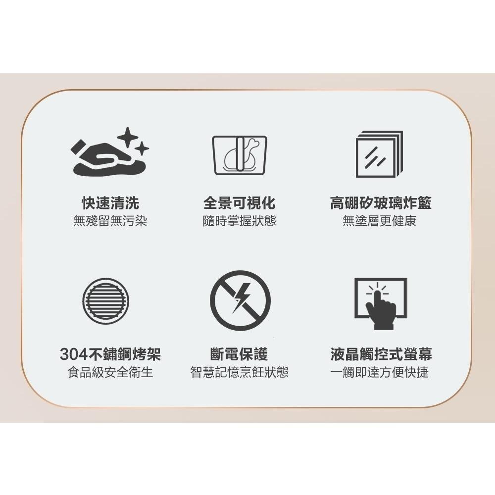 【Glolux】小白金3.5L晶鑽氣炸鍋  玻璃氣炸鍋-細節圖3