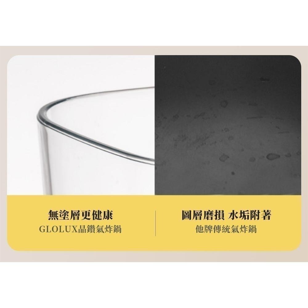 【Glolux】小白金3.5L晶鑽氣炸鍋  玻璃氣炸鍋-細節圖8