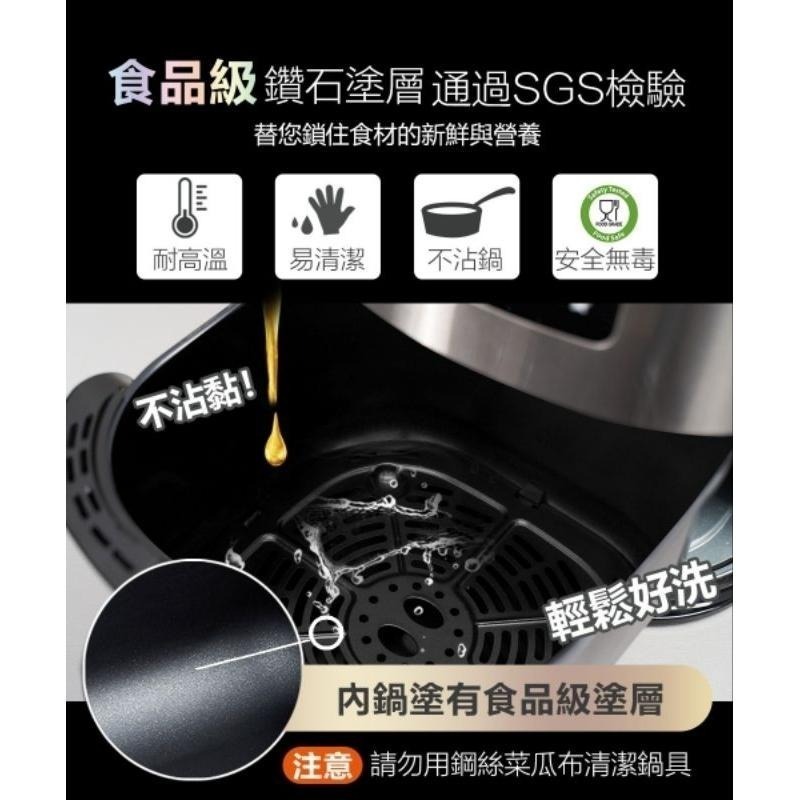 【Glolux】第二代 7.5L智能陶瓷氣炸鍋(銀)+搭贈2包烘培紙-細節圖3
