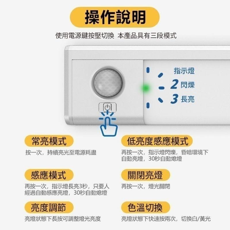 【Glolux】  第三代雙色升級款 40CM/25CM L型多功能磁吸LED智能感應燈(白黃光) 照亮居家空間角落-細節圖7