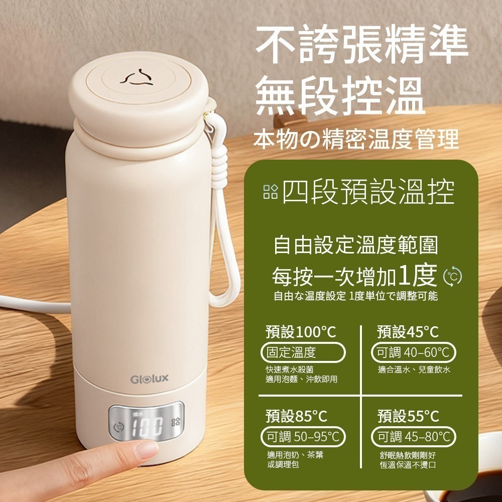 【Glolux】第三代316智慧溫控旅人瓶 搭贈全新快充 流星錘延長線-細節圖8