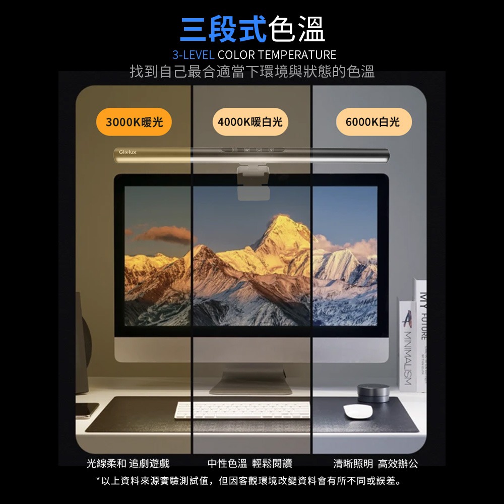 【Glolux】鋁合金 第三代螢幕掛燈 50CM 黑影護眼鋁合金螢幕掛燈 護眼 讀書燈 辦公 桌燈 遊戲燈 檯燈-細節圖7