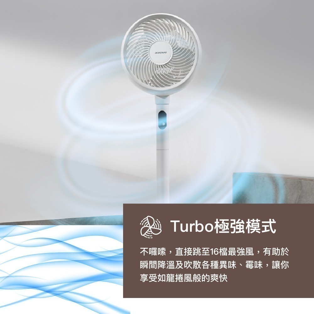 Acerpure cozy 立體螺旋DC循環風扇(日光白) AF773-20W-細節圖7