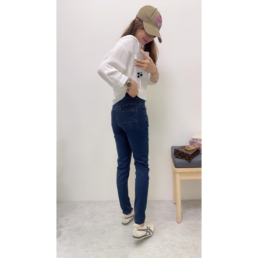 💜LLP004 經典深藍丹寧褲-細節圖3