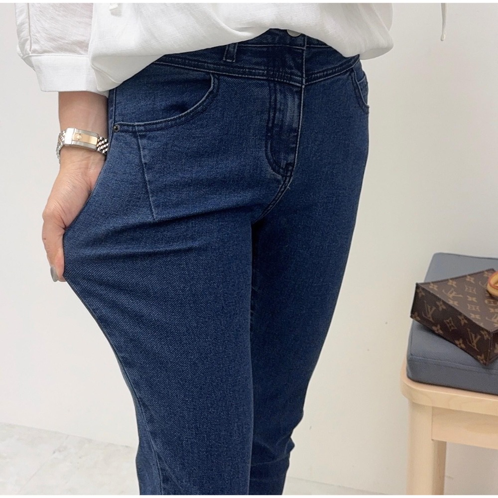 💜LLP004 經典深藍丹寧褲-細節圖4