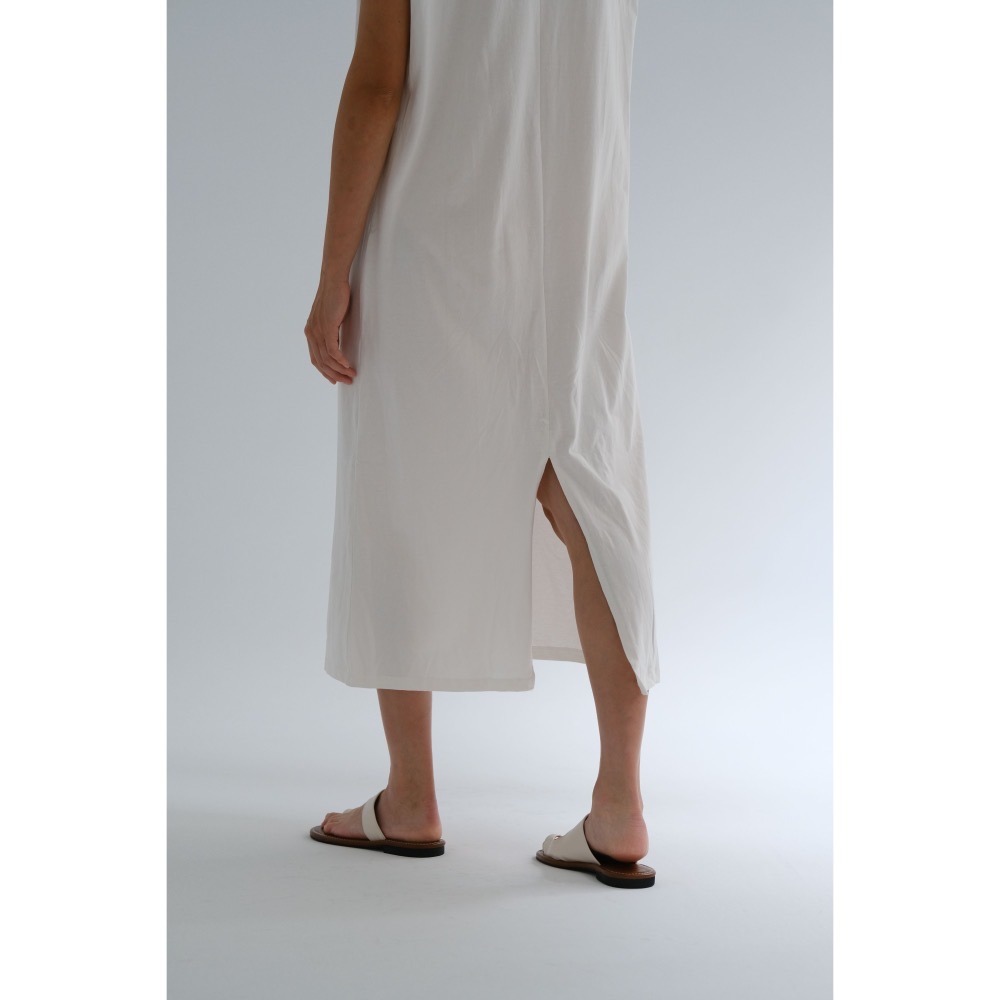 韓國東大門 現貨 正韓墊肩後開衩長洋裝-細節圖5