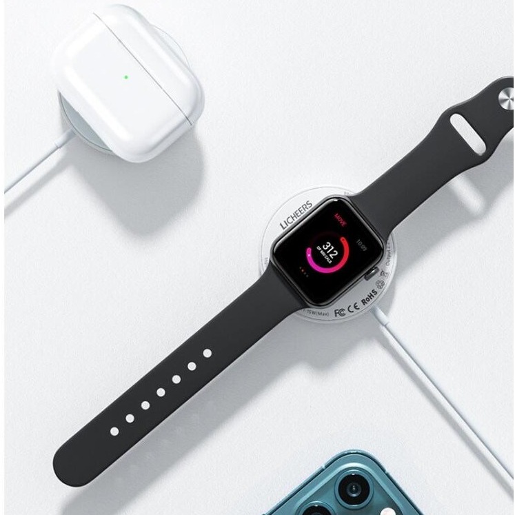 無線磁吸充電器 三合一無線充電器 Apple Watch充電器 可充iPhone AppleWatch AirPods-細節圖3