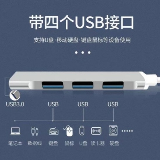 TypeC USB HUB Type C 四合一擴充埠 USB4孔擴充 iPad Mac 筆電 平板均可用-細節圖2