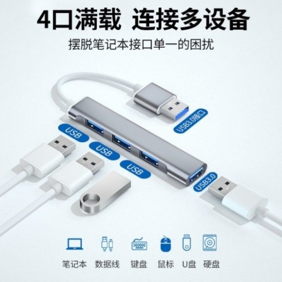 TypeC USB HUB Type C 四合一擴充埠 USB4孔擴充 iPad Mac 筆電 平板均可用-細節圖3