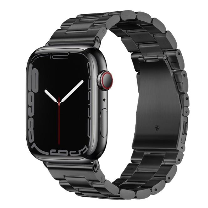[台灣現貨] Apple watch 1/2/3/4/5/6/7/8 三珠鋼帶錶帶 Apple watch 金屬錶帶-細節圖4