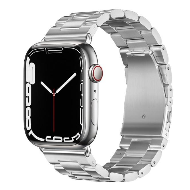 [台灣現貨] Apple watch 1/2/3/4/5/6/7/8 三珠鋼帶錶帶 Apple watch 金屬錶帶-細節圖5
