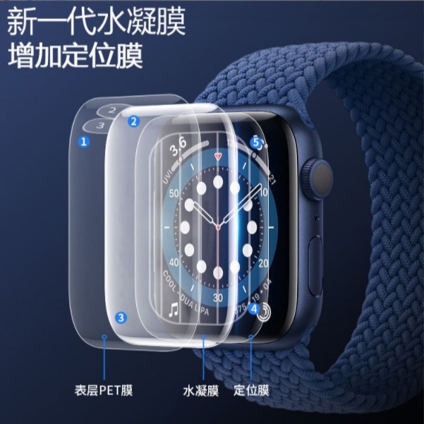 Apple watch 高清水凝膜 Apple watch S1 S2 S3 S4 S5 S6 S7 S8 手錶保護貼-細節圖3