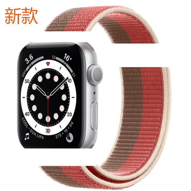 Apple watch S7 S8 SE 尼龍回環錶帶 Apple watch 全系列通用 雙色運動錶帶-細節圖3