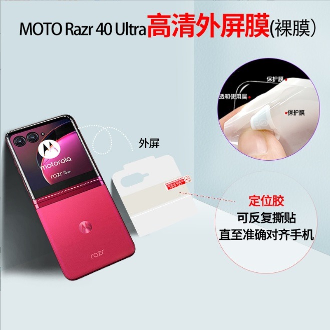 [兩片裝] MOTO razr 40 Ultra 保護貼 MOTO RAZR 40 ultra 定位貼水凝膜-細節圖5