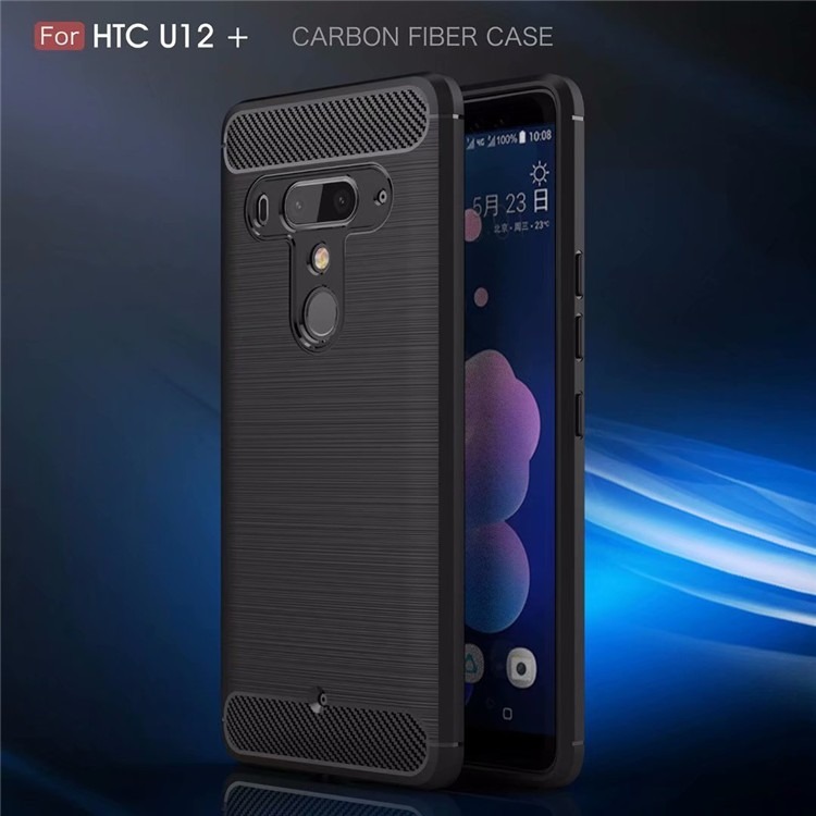 HTC U12+ 專用碳纖維拉絲保護套 HTC U12 plus 保護殼 軟殼-細節圖5