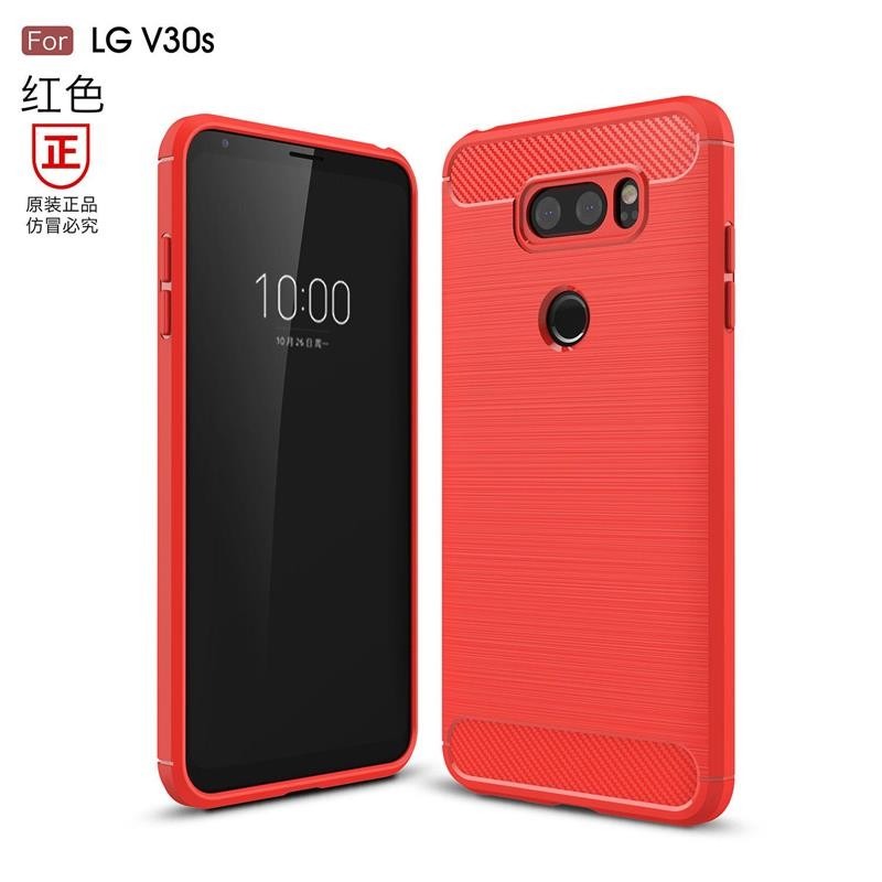 LG V30 V30+ V30S 碳纖維拉絲保護套 LG V30 V30+ V30S 矽膠軟殼-細節圖8