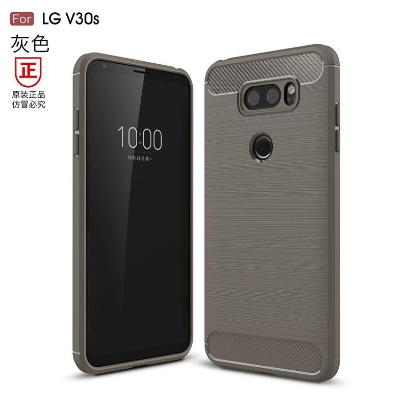 LG V30 V30+ V30S 碳纖維拉絲保護套 LG V30 V30+ V30S 矽膠軟殼-細節圖9