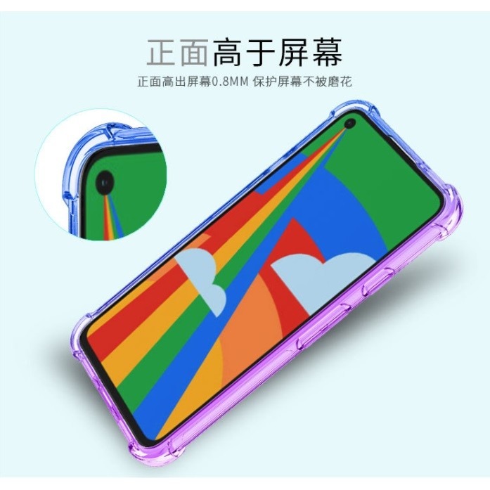 Google Pixel 4A 5A 四角防摔漸變殼 Pixel 4A Pixel 5A 漸變色保護套 防摔殼-細節圖5