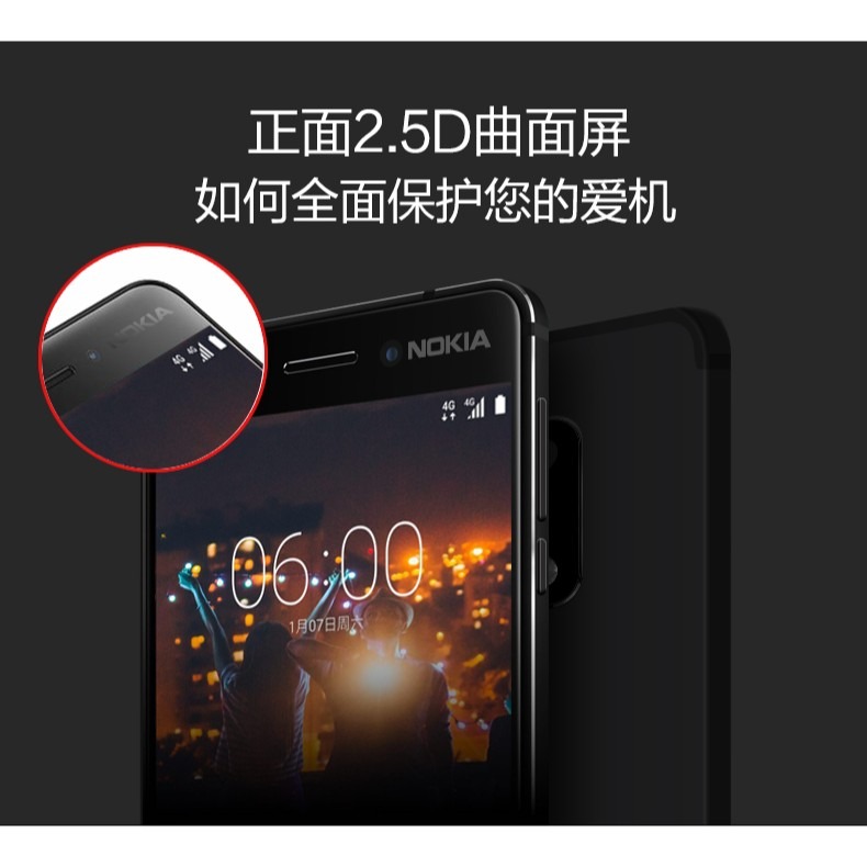 Nokia 6 全屏鋼化玻璃膜 Nokia 6滿版玻璃保護貼-細節圖2