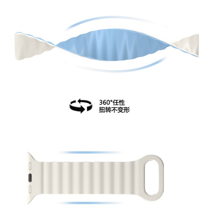 Apple watch S10 矽膠磁吸回環錶帶 Apple Watch10 膚感磁吸錶帶 AppleWatch S10-細節圖3