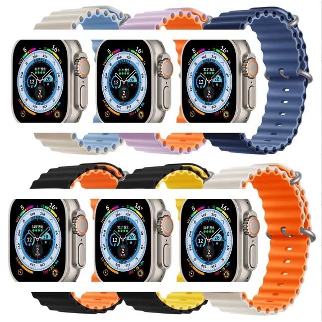 Apple watch S10 海洋矽膠錶帶 Apple Watch S1/2/3/4/5/6/7/8/9/10 運動錶-細節圖2