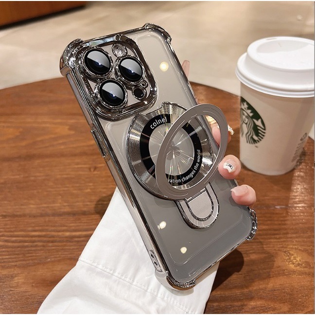 iPhone16 多功能手機殼 iPhone16 Pro Max 電鍍防摔殼 iPhone 16 Pro 磁吸充電殼-細節圖7