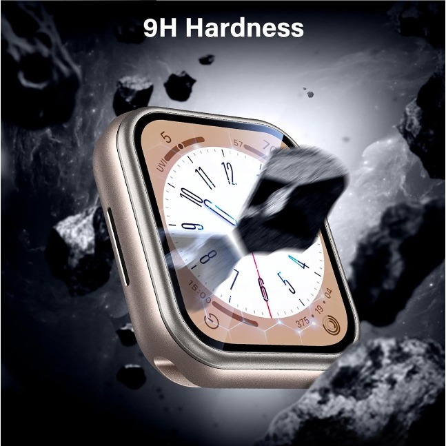 Apple watch 10 鋁合金邊框玻璃膜 apple watch S10 玻璃膜 46MM保護貼 附貼膜神器-細節圖2